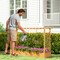 Pine Wood Raised Garden Bed with Trellis and Flat Roof Outdoor Planter Box for Flowers